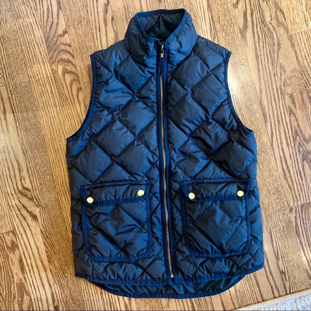 J crew XS black down vest